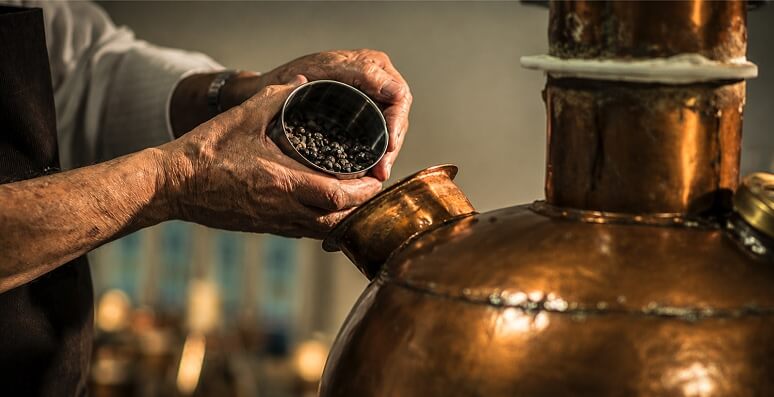 Original CRESPO gin recipe and juniper botanicals